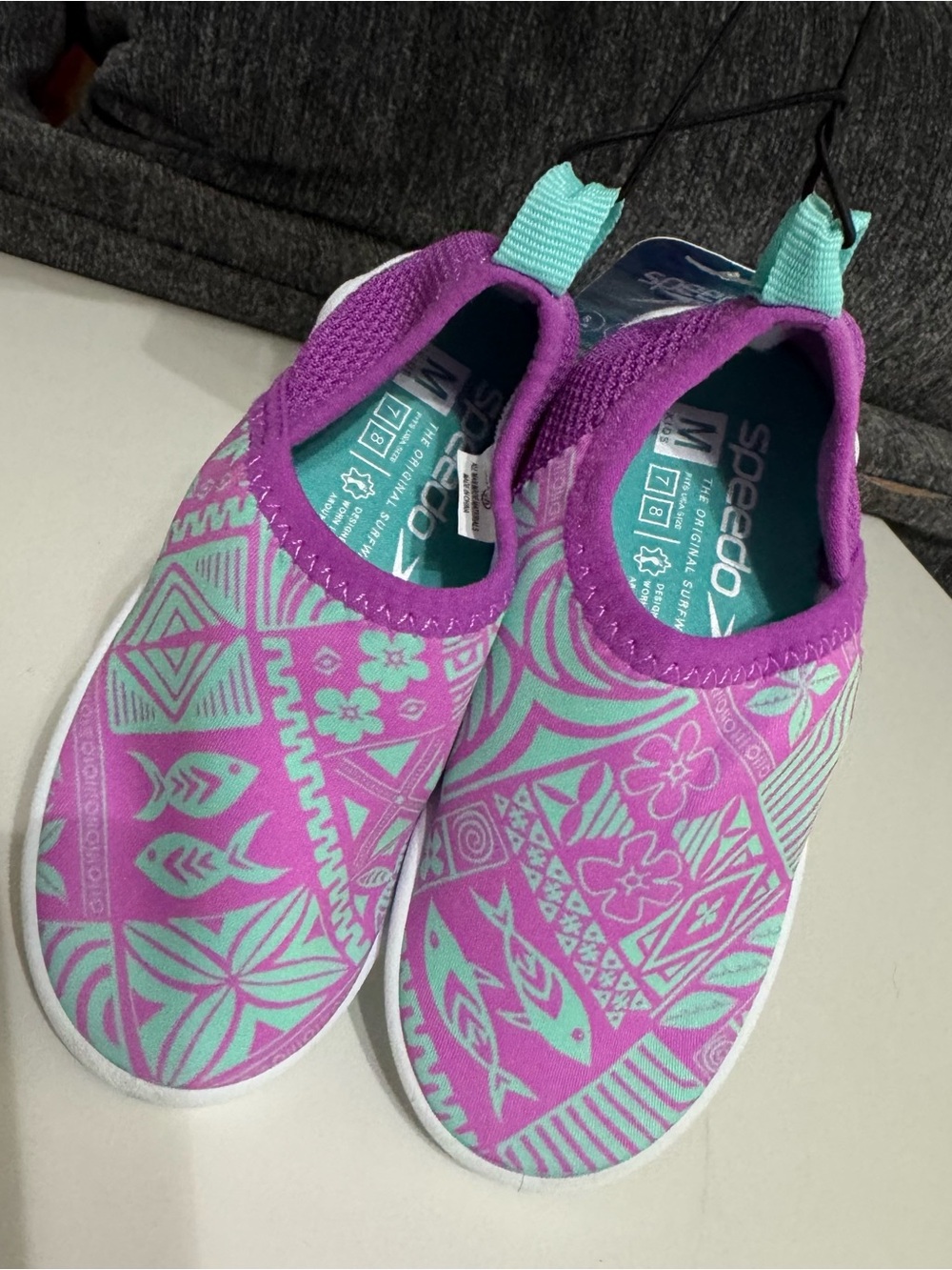 Speedo Kids Teal & Purple Slip-On Water Shoes